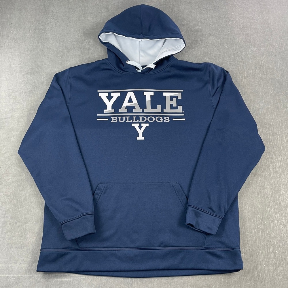 Yale Bulldogs Stadium Athletics Mens XL Navy Blue Hoodie Performance Fleece